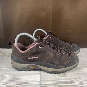 Patagonia Womens Hiking Shoe Brown Leather Velvet Bly Vibram Sole Womens 7.5